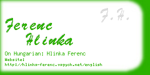 ferenc hlinka business card